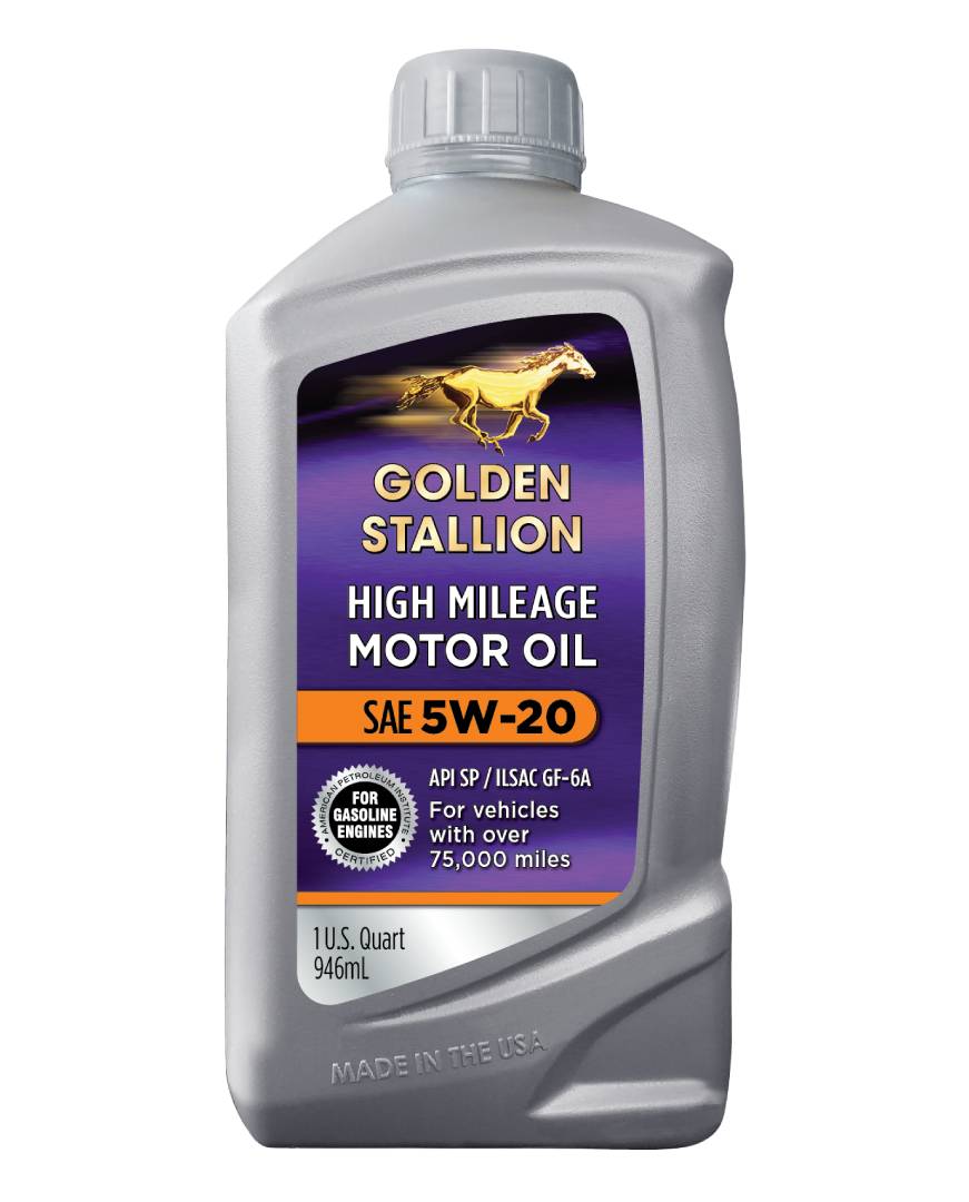 Golden Stallion Synthetic Blend High Mileage SAE 5W-20 Motor Oil